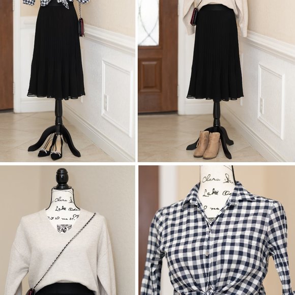 Chiffon Twirl Pleated Midi Skirt - NWOT - Picture 4 of 13